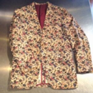 Vintage Tapestry Print Blazer Mens 42R Sports Coat Jacket Floral w/ Birds